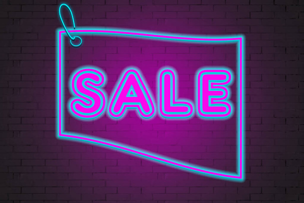 neon sign with the inscription sale. - Photo, Image