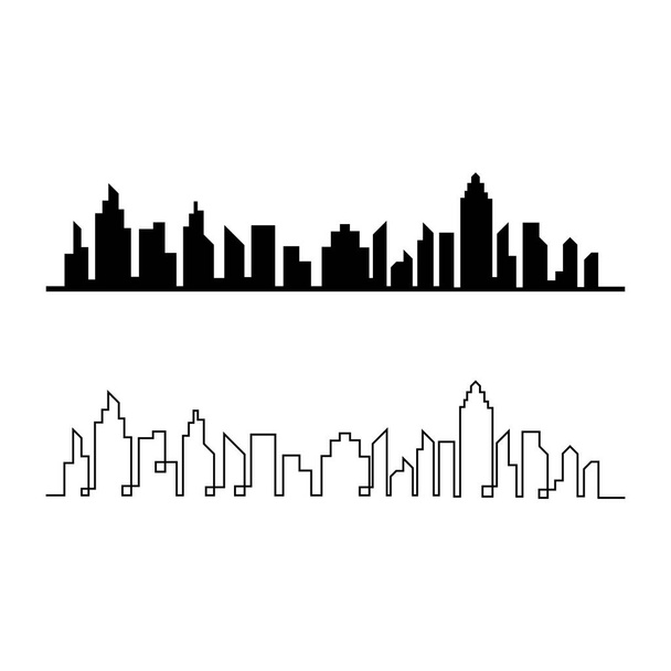 Skyline de la ville moderne. silhouette de ville. illustration vectorielle en dessin plat - Vecteur, image