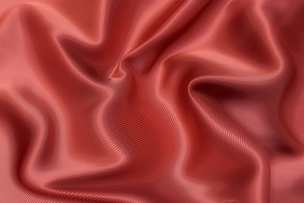 Struttura di primo piano di tessuto naturale rosso o rosa o stoffa dello stesso colore. Tessuto di cotone naturale, seta o lana o tessuto di lino. Sfondo rosso e arancione tela - Foto, immagini