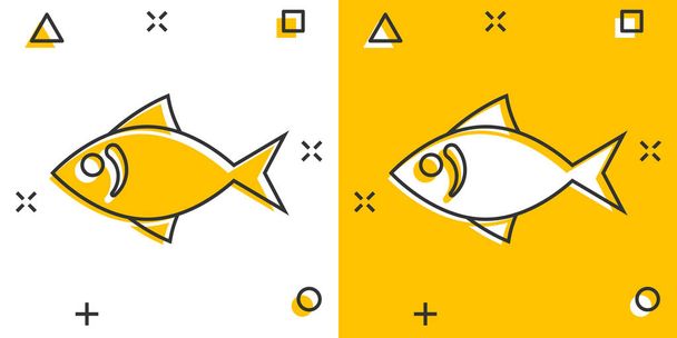 Піктограма риби в коміксі. Мультфільм морепродуктів Векторні ілюстрації на білому ізольованому фоні. Концепція бізнесу морських тварин
. - Вектор, зображення
