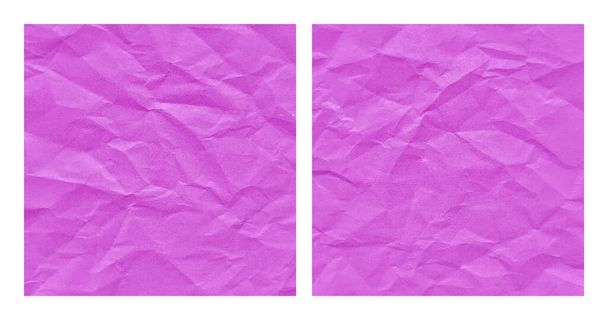 Realistic crumpled purple paper texture background set - Vector, Image