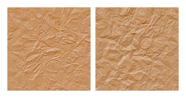 Conjunto de fondo de textura de papel marrón arrugado realista - Vector, imagen