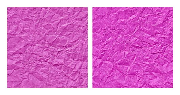 Realisztikus gyűrött lila papír textúra háttér készlet - Vektor, kép