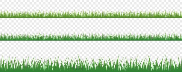green grass meadow border vector pattern isoladet - Vector, Image