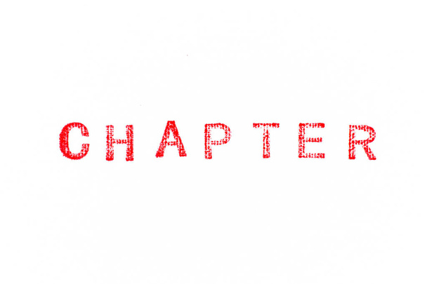 Красный цвет резиновый штамп в главе слова на белом бумажном фоне - Фото, изображение