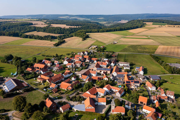 The village of Archfeld from above in Hesse  - Fotoğraf, Görsel