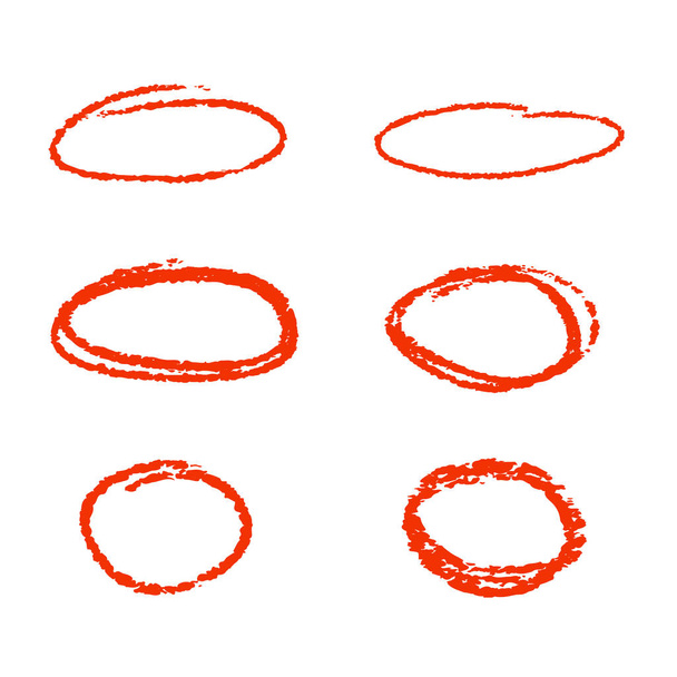 Pennarello rosso evidenziatore cerchi. Illustrazione vettoriale - Vettoriali, immagini