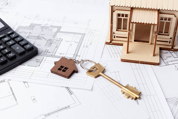 kiszámítása építési a ház, az elrendezés a ház a rajzok, a költségek építési kulcsrakész - Fotó, kép