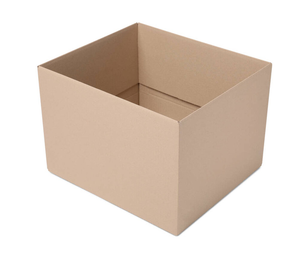 One open cardboard box isolated on white - Foto, Bild
