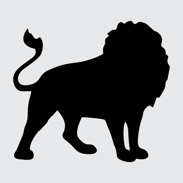 Lev silueta, lev izolovaný na bílém pozadí - Vektor, obrázek