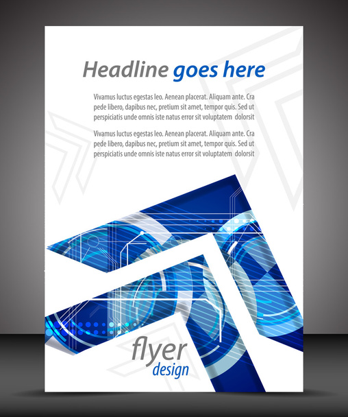 Business A4 booklet cover, flyer brochure design with technological background - Vector, Image