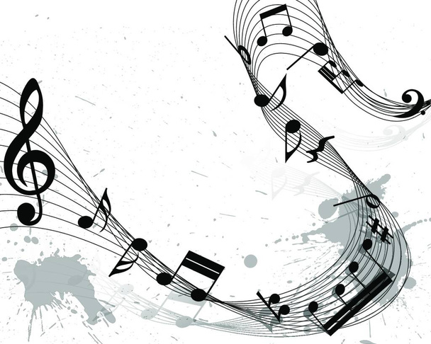music background with musical notes - Vector, afbeelding