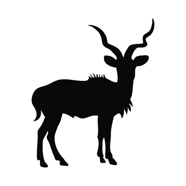deer silhouette isolated on white background - Vektör, Görsel