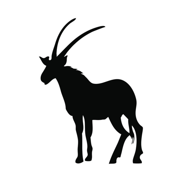 black silhouette of a deer head - Вектор,изображение