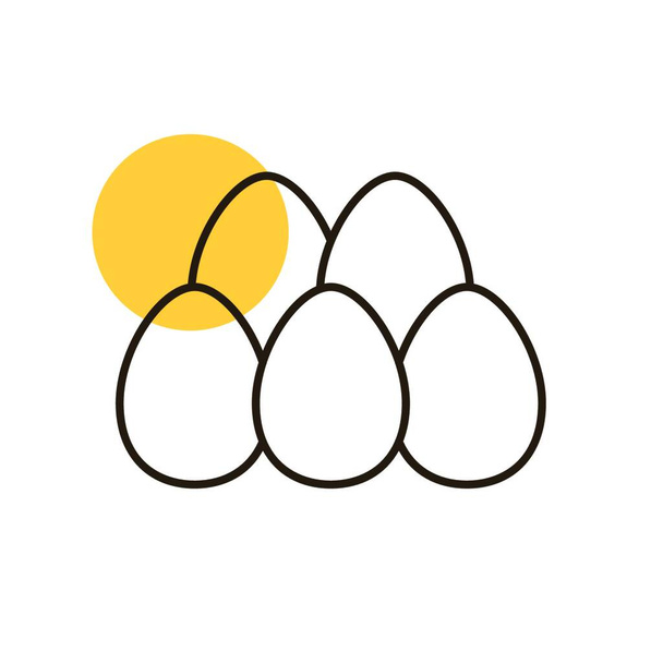 eggs icon vector. thin line sign. isolated contour symbol illustration - Vector, Image
