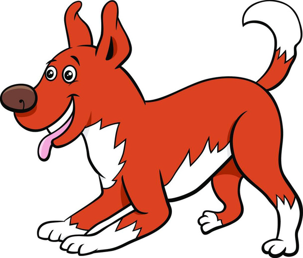 Cartoon Illustration of Funny Playful Dog Comic Animal Character - Διάνυσμα, εικόνα