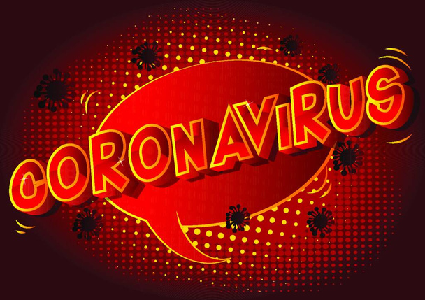 Coronavirus - Vector illustrated comic book style phrase on abstract background. - Διάνυσμα, εικόνα