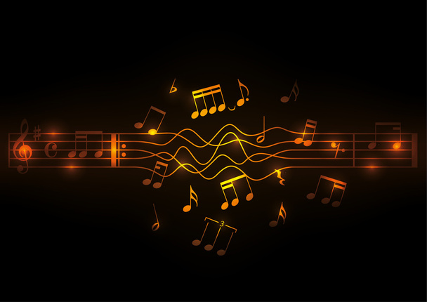 Glowing musical notes design - ベクター画像
