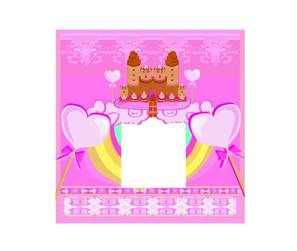 valentine's day card with hearts and flowers - Vektori, kuva