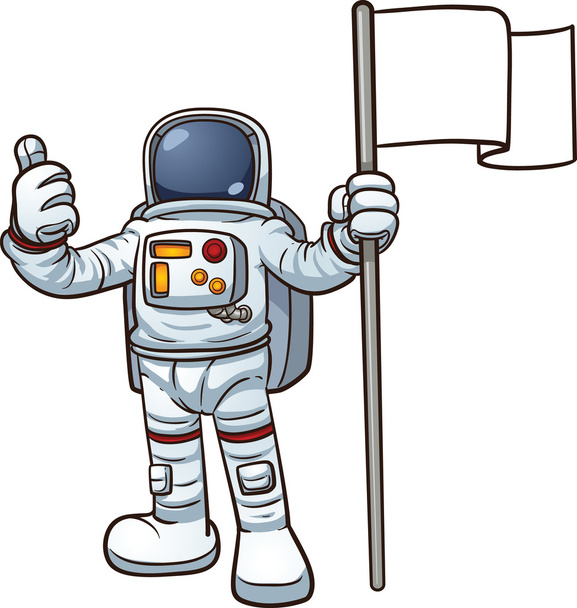 Cartoon astronaut - Vector, Image