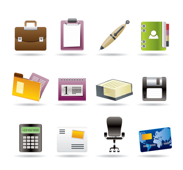 Icone per affari e ufficio - Vettoriali, immagini
