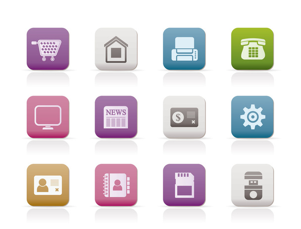 Business, office and website icons - Vettoriali, immagini