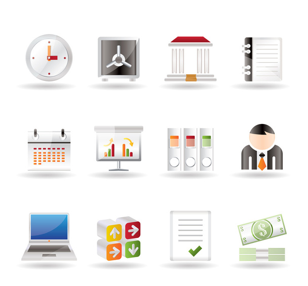 Business, finance and office icons - Διάνυσμα, εικόνα