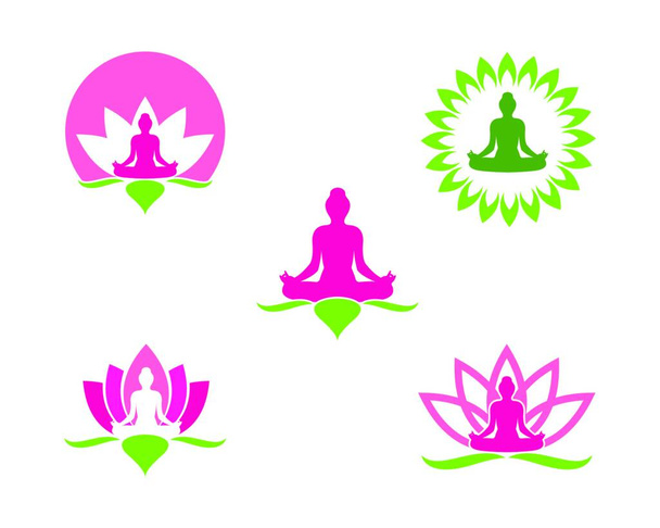 Meditation logo template vector icon design - Wektor, obraz