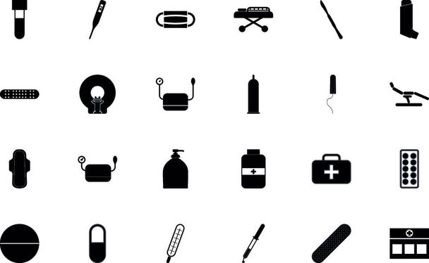 hospital and health care icons set for web sites and user interface - Vector, Image