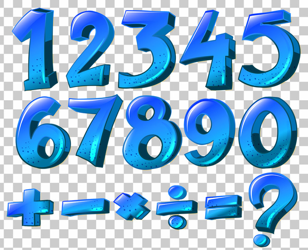 Números e símbolos matemáticos na cor azul
 - Vetor, Imagem