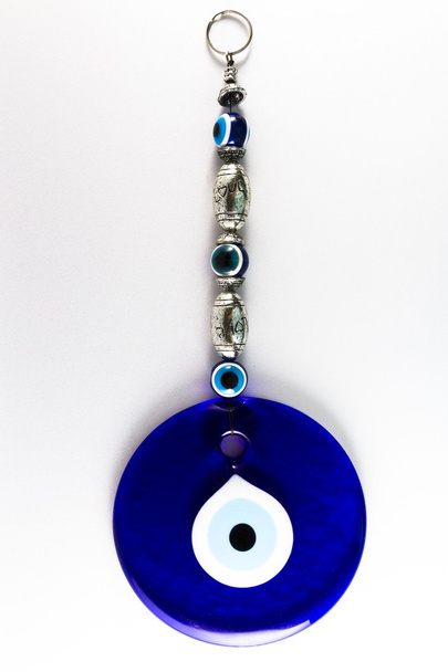 Turkse Nazar amulet, charme tegen het boze oog. Blauwe concentrische ci - Foto, afbeelding