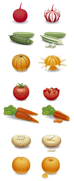 Carving fruits and vegetables. - Photo, Image