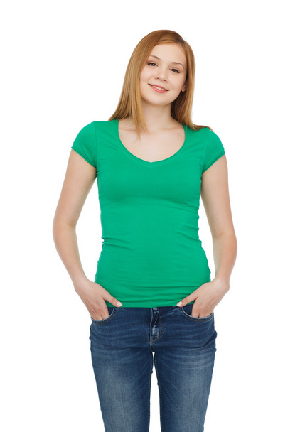 smiling teenage girl in casual clothes - Foto, imagen