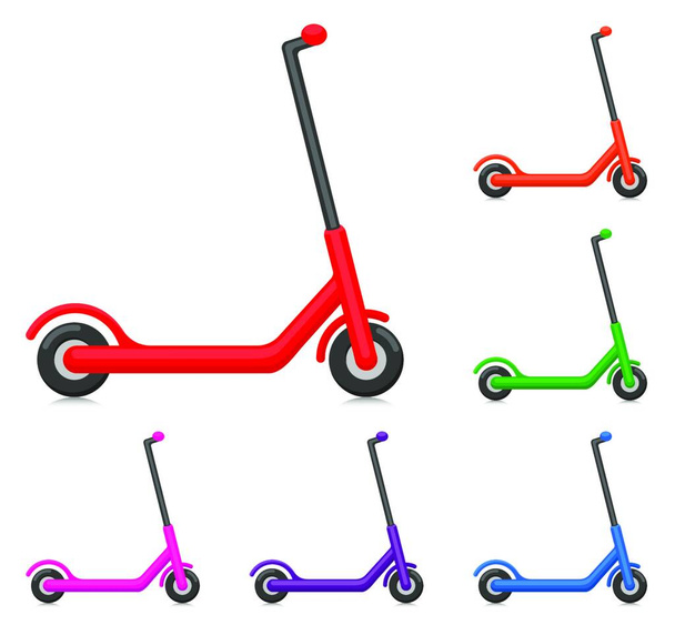 Vector illustration of kick scooter color design - Vektör, Görsel