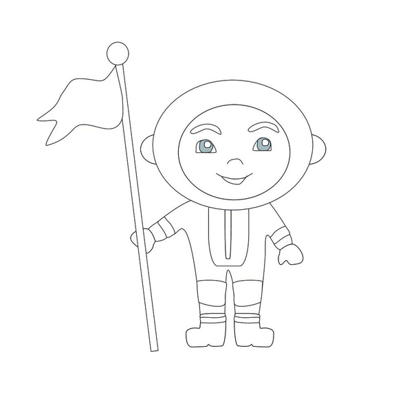cartoon boy with flag. vector illustration - Vector, Image