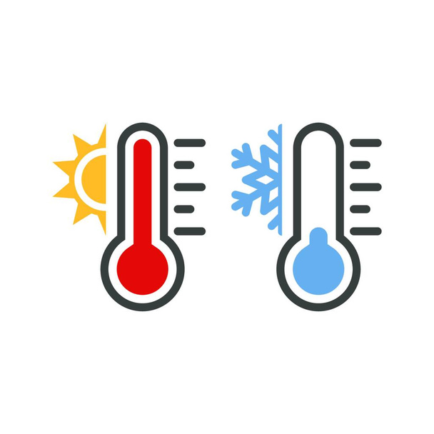 Vector weather symbol set for warm, hot, cold temperature - ベクター画像