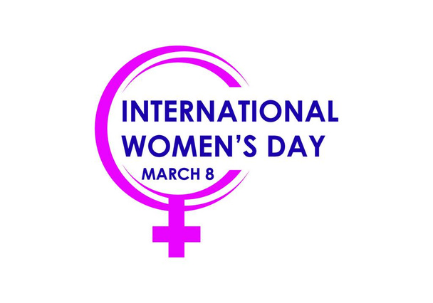 Happy Women's Day Typographical Design Elements. International women's day icon.Women's day symbol. - Vector, imagen