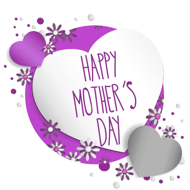 Happy Mothers day card full vector elements - Vector, imagen