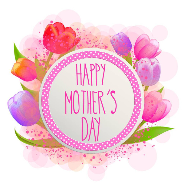 Happy Mothers day card full vector elements - Vector, Image