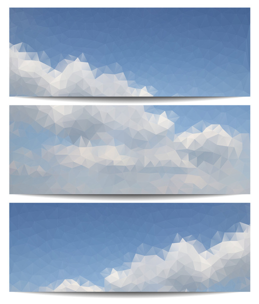 Triangle backgrounds with blue sky - Vector, Image