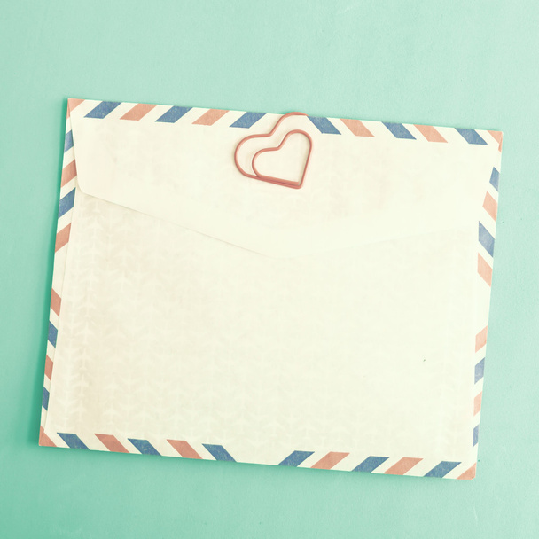 Heart clip and vintage envelope - Fotó, kép