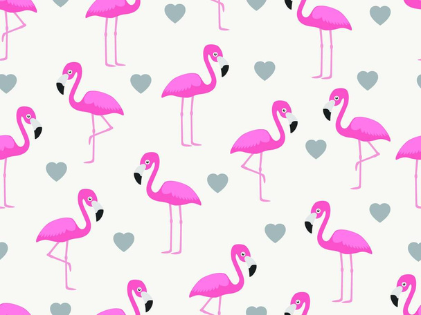 flamingo seamless pattern with pink flamingos. vector illustration - Vektor, obrázek