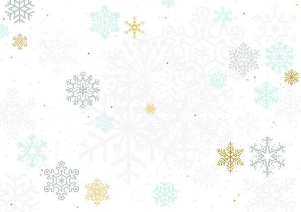 Christmas Background with Colorful Pastel Snowflakes on White -  Graphic Design for Xmas Greetings and etc., Vector - Vetor, Imagem