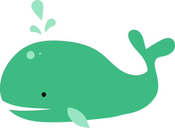 Big blue whale, illustration, vector on white background. - Vektor, obrázek