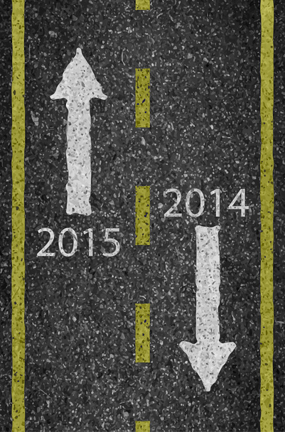 Новогодний рисунок дороги и асфальта 2015 года с небольшим изяществом
 - Вектор,изображение