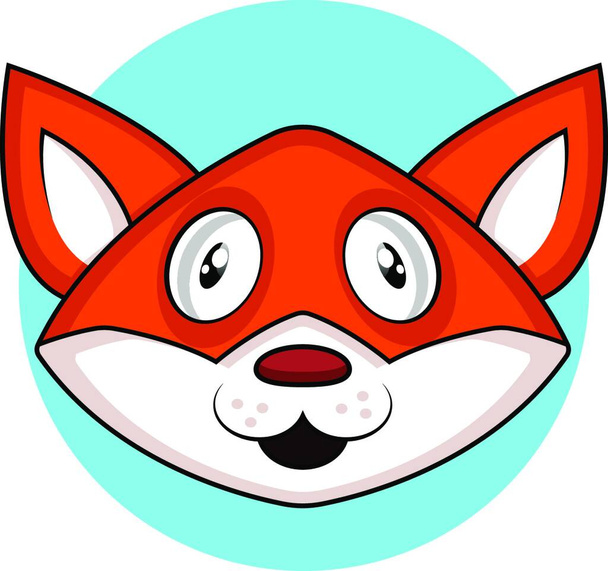 Simple cartoon fox vector illustration on white background - Vetor, Imagem