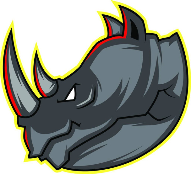 Head of a Rhino illustration vector on white background - Vector, afbeelding