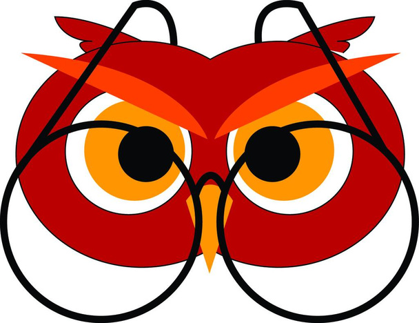 Owl with glasses illustration vector on white background - Διάνυσμα, εικόνα