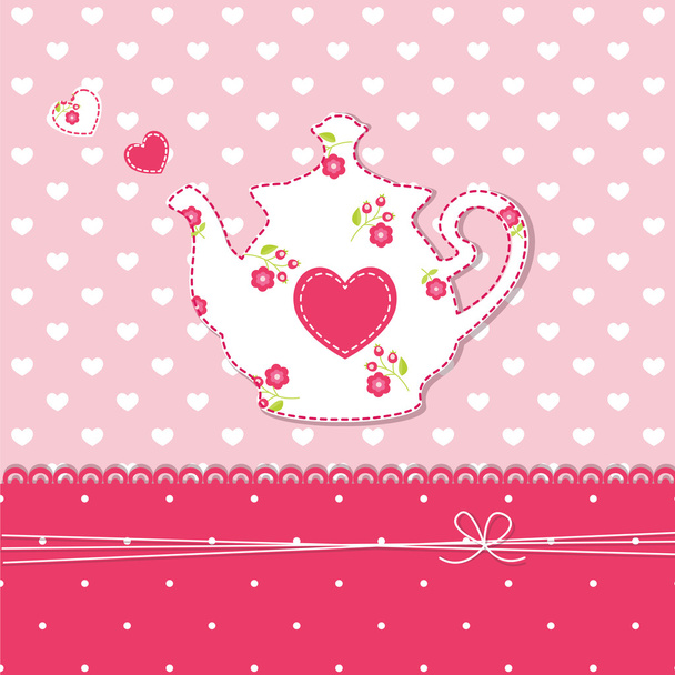 Teapot background - Διάνυσμα, εικόνα