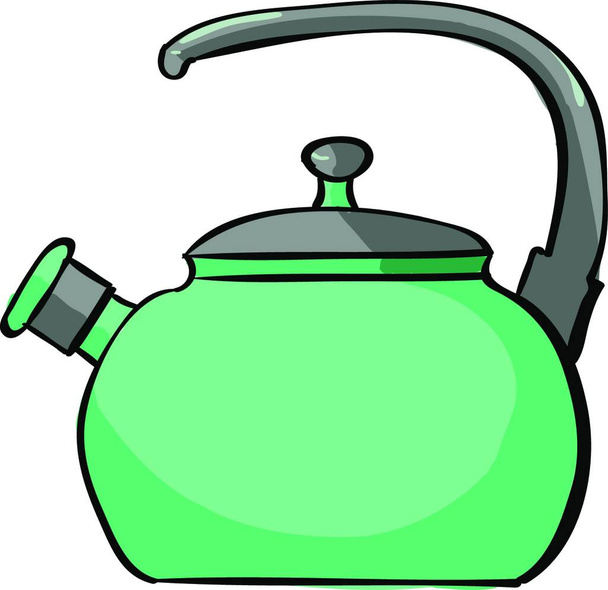 kettle with a lid, vector illustration - Vetor, Imagem